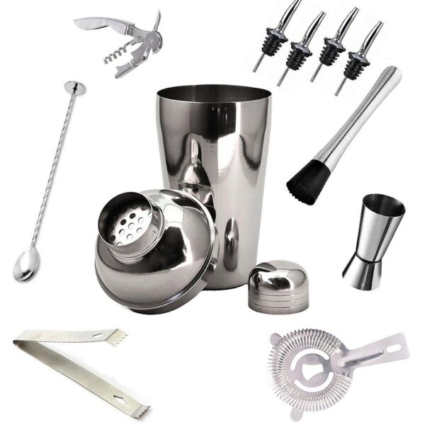 Kit Barman Profissional Coqueteleira 500ml 11 Peças Inox Caipirinha Drinks - Image 6